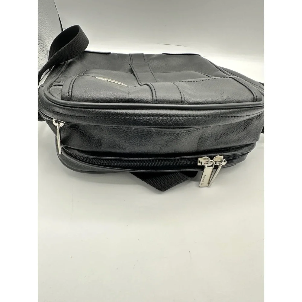 Samsonite Arne Black Faux Leather Crossbody Shoulder Bag Travel Organizer NWT